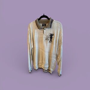 Vintage Cream Sweater with Embroidered Detail